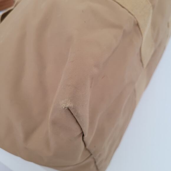 Lancel Paris Vintage Bag Duffle Handbag Zip XL Large Nylon Beige Designer Logo - Picture 9 of 11